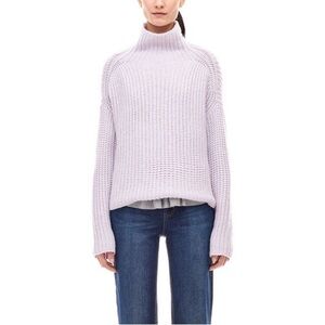 LA VIE x REBECCA TAYLOR Ribbed Turtleneck Chunk Knit Pullover Sweater